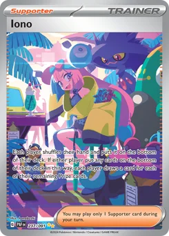 Iono Pokemon card from Paldean Fates, card number 237