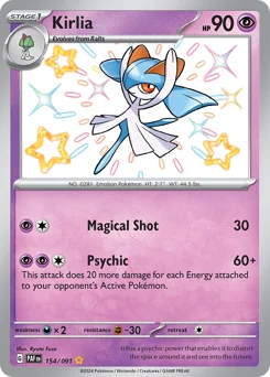 Kirlia Pokemon card from Paldean Fates, card number 154