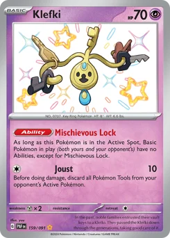 Klefki Pokemon card from Paldean Fates, card number 159