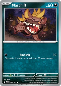 Maschiff Pokemon card from Paldean Fates, card number 62