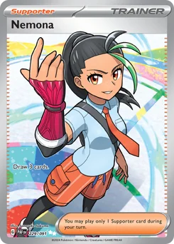 Nemona Pokemon card from Paldean Fates, card number 229