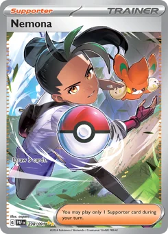 Nemona Pokemon card from Paldean Fates, card number 238