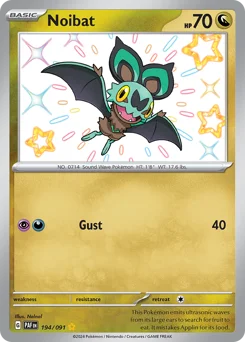 Noibat Pokemon card from Paldean Fates, card number 194
