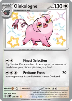 Oinkologne Pokemon card from Paldean Fates, card number 208