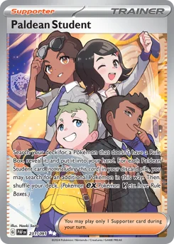 Paldean Student Pokemon card from Paldean Fates, card number 231