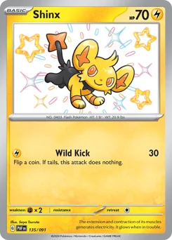 Shinx Pokemon card from Paldean Fates, card number 135