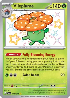 Vileplume Pokemon card from Paldean Fates, card number 94