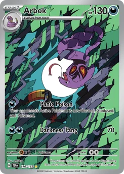 Arbok Pokemon card from Temporal Forces, card number 176