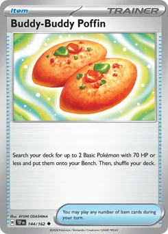 Buddy-Buddy Poffin Pokemon card from Temporal Forces, card number 144