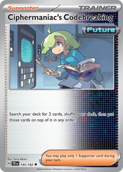 Ciphermaniac's Codebreaking Pokemon card from Temporal Forces, card number 145