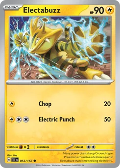 Electabuzz Pokemon card from Temporal Forces, card number 53