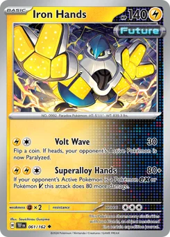 Iron Hands Pokemon card from Temporal Forces, card number 61