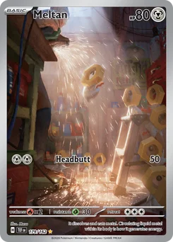 Meltan Pokemon card from Temporal Forces, card number 179