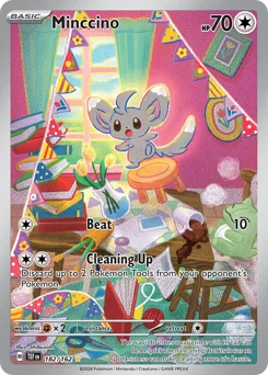 Minccino Pokemon card from Temporal Forces, card number 182