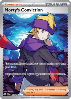 Morty's Conviction Pokemon card from Temporal Forces, card number 201