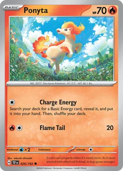 Ponyta Pokemon card from Temporal Forces, card number 26