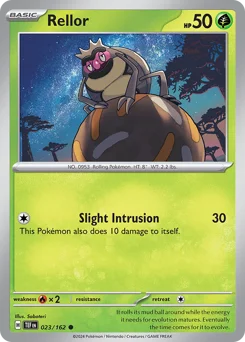 Rellor Pokemon card from Temporal Forces, card number 23