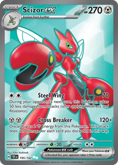 Scizor ex Pokemon card from Temporal Forces, card number 195