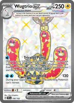 Wugtrio ex Pokemon card from Temporal Forces, card number 190