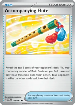 Accompanying Flute Pokemon card from Twilight Masquerade, card number 142