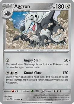 Aggron Pokemon card from Twilight Masquerade, card number 122