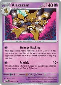 Alakazam Pokemon card from Twilight Masquerade, card number 82