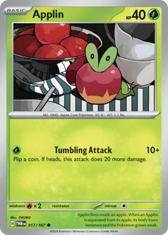 Applin Pokemon card from Twilight Masquerade, card number 17
