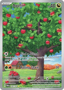 Applin Pokemon card from Twilight Masquerade, card number 185