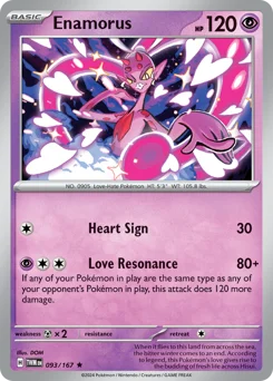 Enamorus Pokemon card from Twilight Masquerade, card number 93