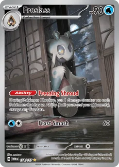 Froslass Pokemon card from Twilight Masquerade, card number 174