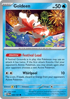 Goldeen Pokemon card from Twilight Masquerade, card number 44