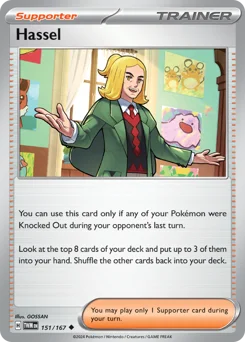 Hassel Pokemon card from Twilight Masquerade, card number 151