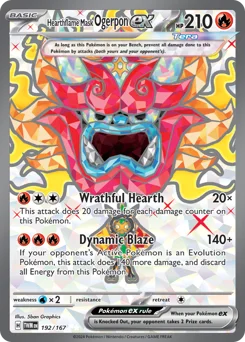 Hearthflame Mask Ogerpon ex Pokemon card from Twilight Masquerade, card number 192