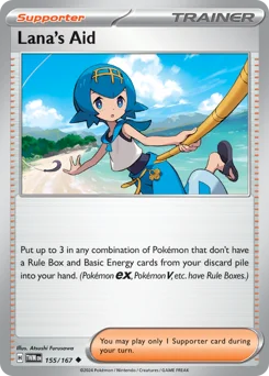 Lana's Aid Pokemon card from Twilight Masquerade, card number 155
