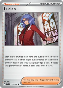 Lucian Pokemon card from Twilight Masquerade, card number 157