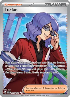 Lucian Pokemon card from Twilight Masquerade, card number 208