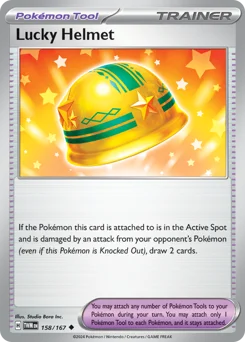 Lucky Helmet Pokemon card from Twilight Masquerade, card number 158