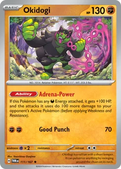 Okidogi Pokemon card from Twilight Masquerade, card number 111