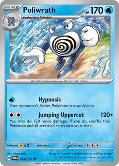 Poliwrath Pokemon card from Twilight Masquerade, card number 43
