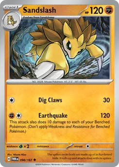 Sandslash Pokemon card from Twilight Masquerade, card number 98