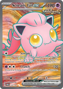 Scream Tail ex Pokemon card from Twilight Masquerade, card number 197