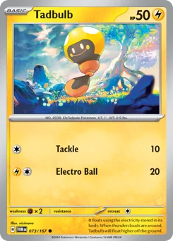 Tadbulb Pokemon card from Twilight Masquerade, card number 73