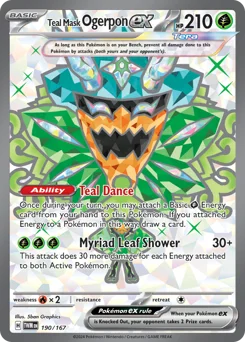 Teal Mask Ogerpon ex Pokemon card from Twilight Masquerade, card number 190