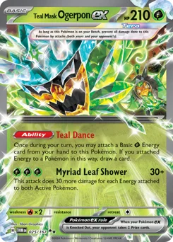 Teal Mask Ogerpon ex Pokemon card from Twilight Masquerade, card number 25