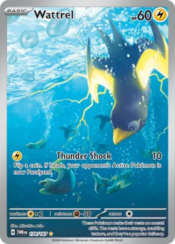 Wattrel Pokemon card from Twilight Masquerade, card number 178