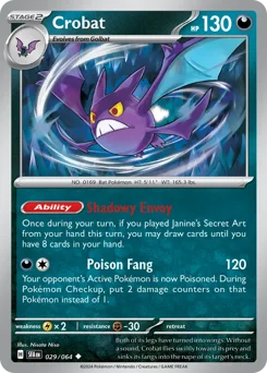 Crobat Pokemon card from Shrouded Fable, card number 29