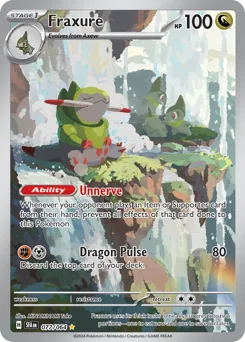Fraxure Pokemon card from Shrouded Fable, card number 77