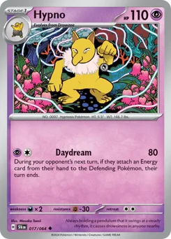 Hypno Pokemon card from Shrouded Fable, card number 17