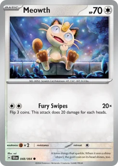 Meowth Pokemon card from Shrouded Fable, card number 48