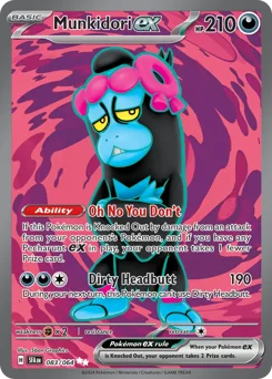 Munkidori ex Pokemon card from Shrouded Fable, card number 83